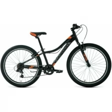 Велосипед FORWARD TWISTER 24 1.0 (24" 7 ск. рост 12") 2020-2021, черный/оранжевый, RBKW1J347013
